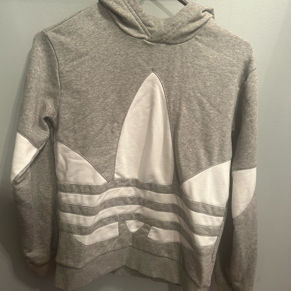 Adidas Gray and White kids hoodie